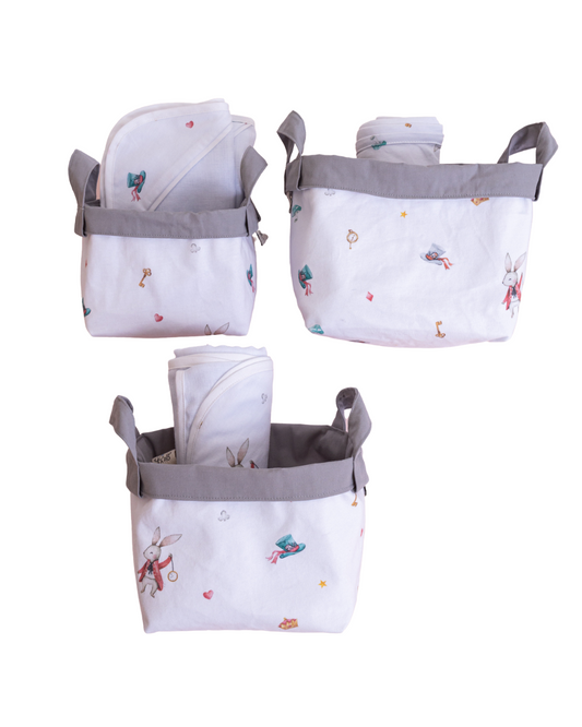 KIT 3 CESTAS ORGANIZADORAS - ALICE