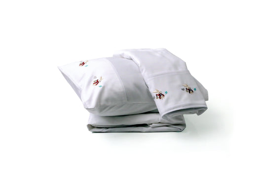 JOGO DE LENÇOL BERÇO 300 FIOS - BORDADO ALICE