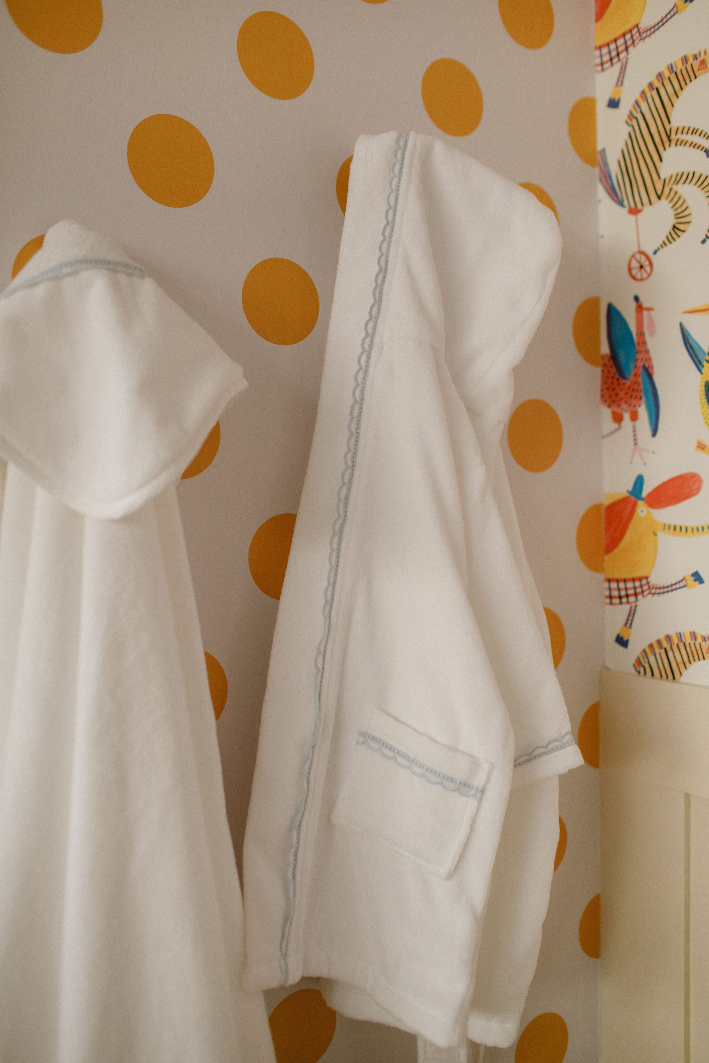 Roupão Baby com Capuz Bordado Azul