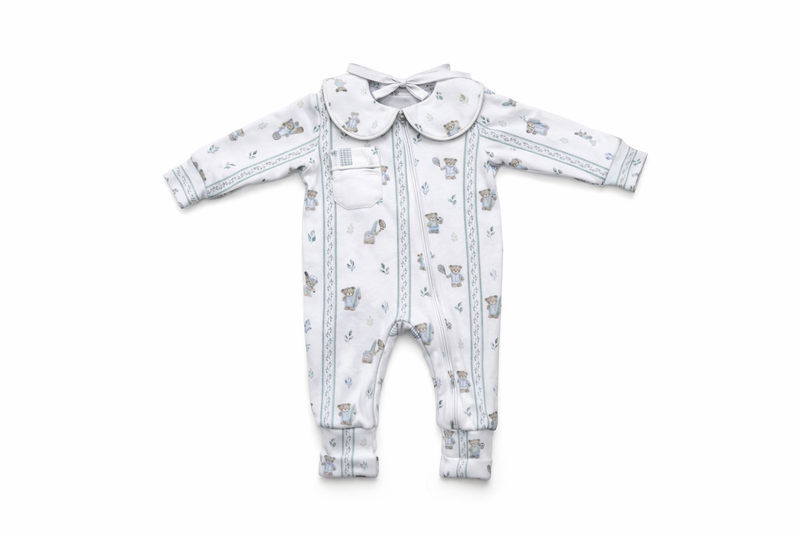 Pijama Macacão Baby 100% Algodão Ursinho Nina Materna by Fio a Fio