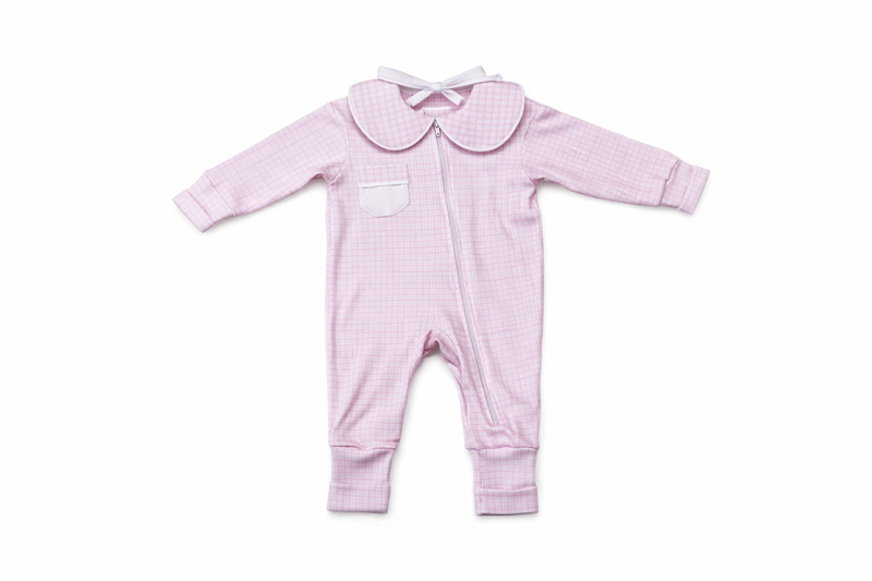 Pijama Macacão Baby Xadrez Rosa | Nina Materna by Fio a Fio