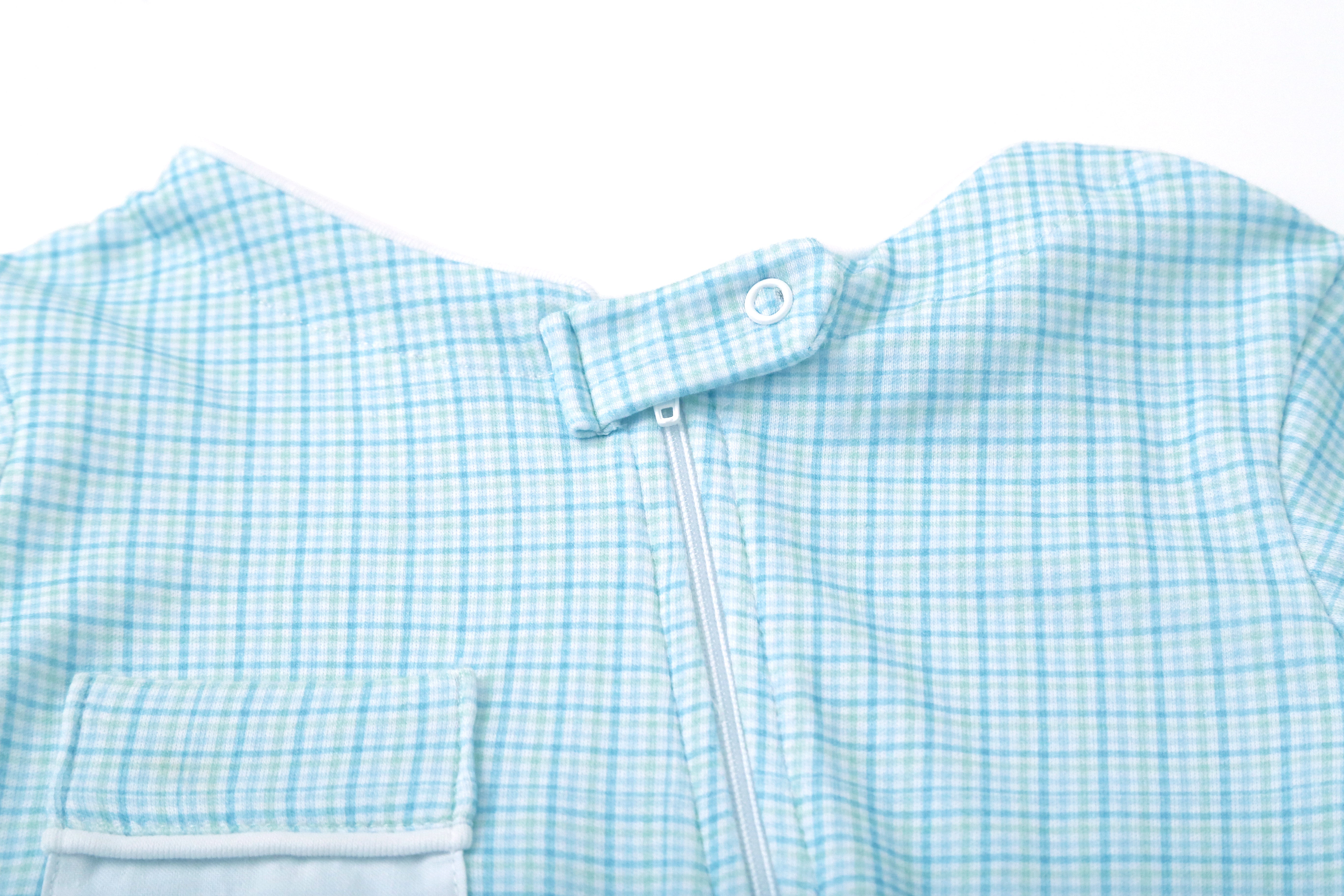 Macacão Baby - Xadrez Azul e Verde | Nina Materna by Fio a Fio