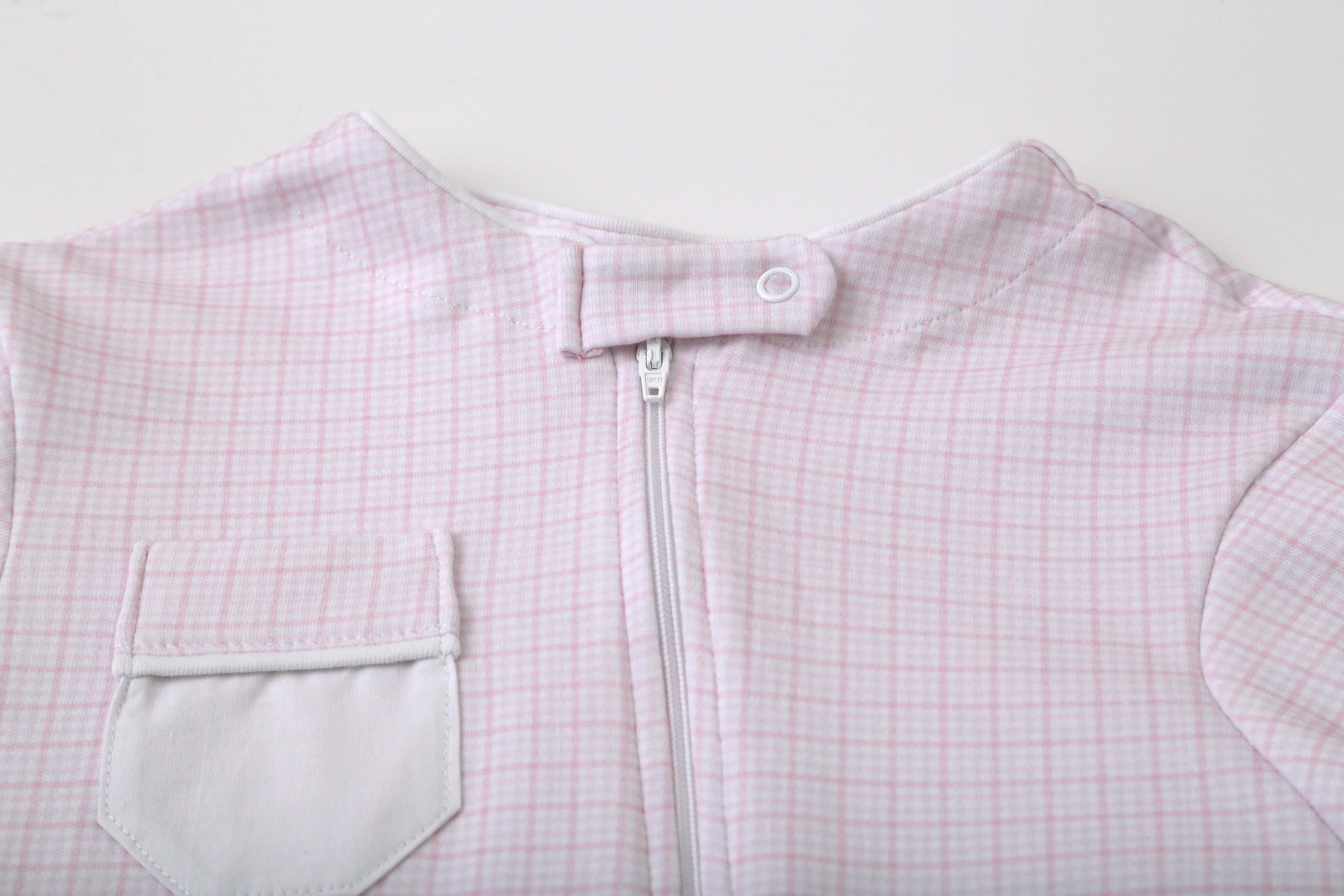Macacão Baby - Xadrez Rosa | Nina Materna by Fio a Fio