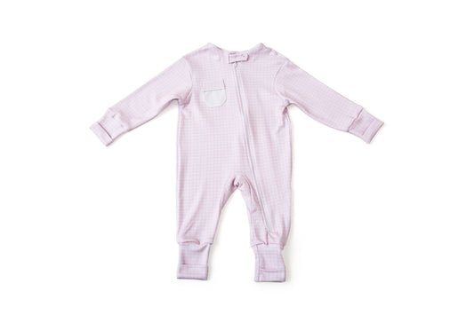 Macacão Baby - Xadrez Rosa | Nina Materna by Fio a Fio
