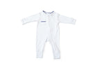 Pijama Macacão Baby Branco Cordonê Azul | Nina Materna by Fio a Fio
