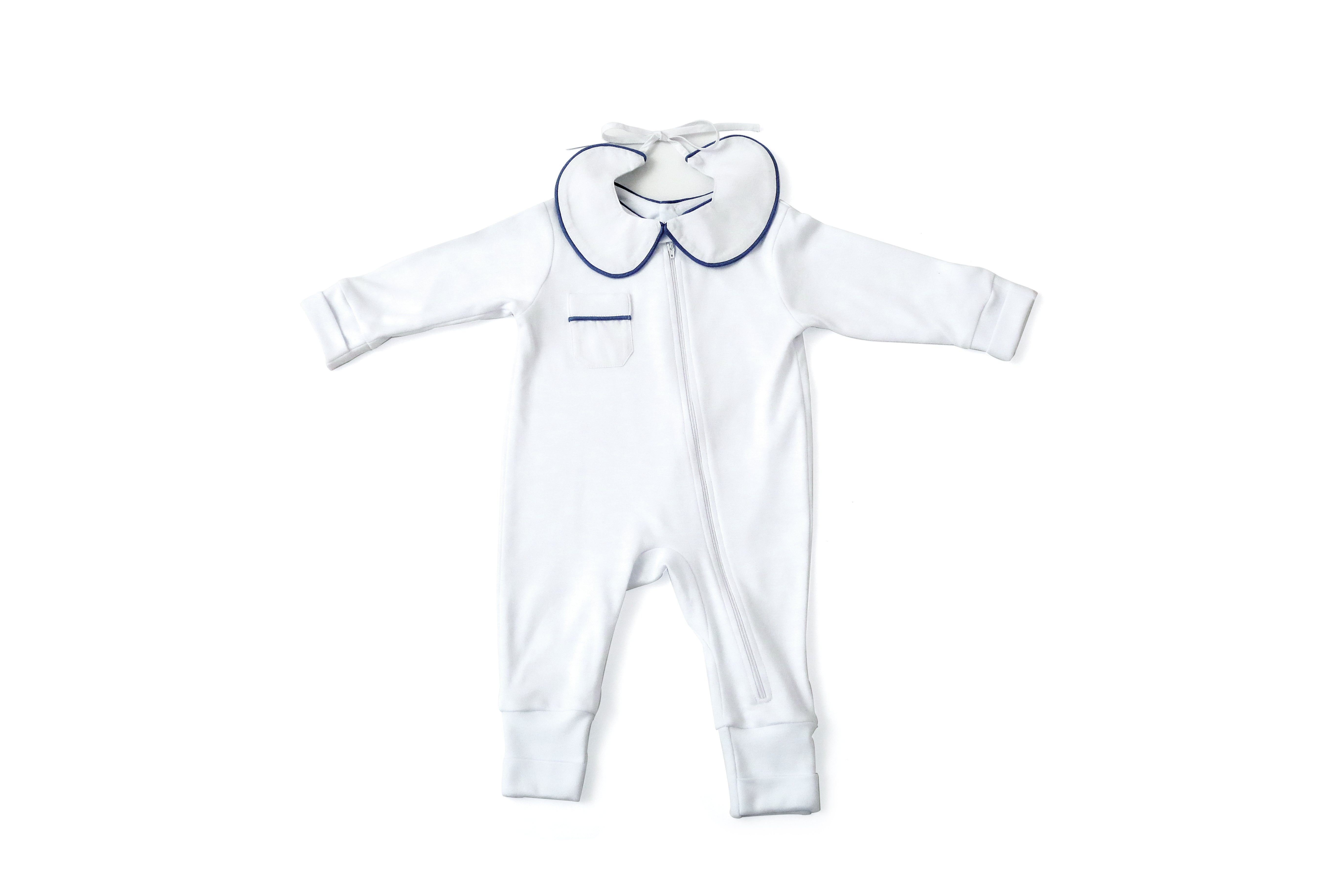 Kit Mamãe Bebê - Branco cordonê Azul | Nina Materna by Fio a Fio