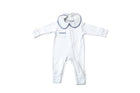 Kit Pijama Mamãe & Bebê Branco Cordonê Azul | Nina Materna by Fio a Fio