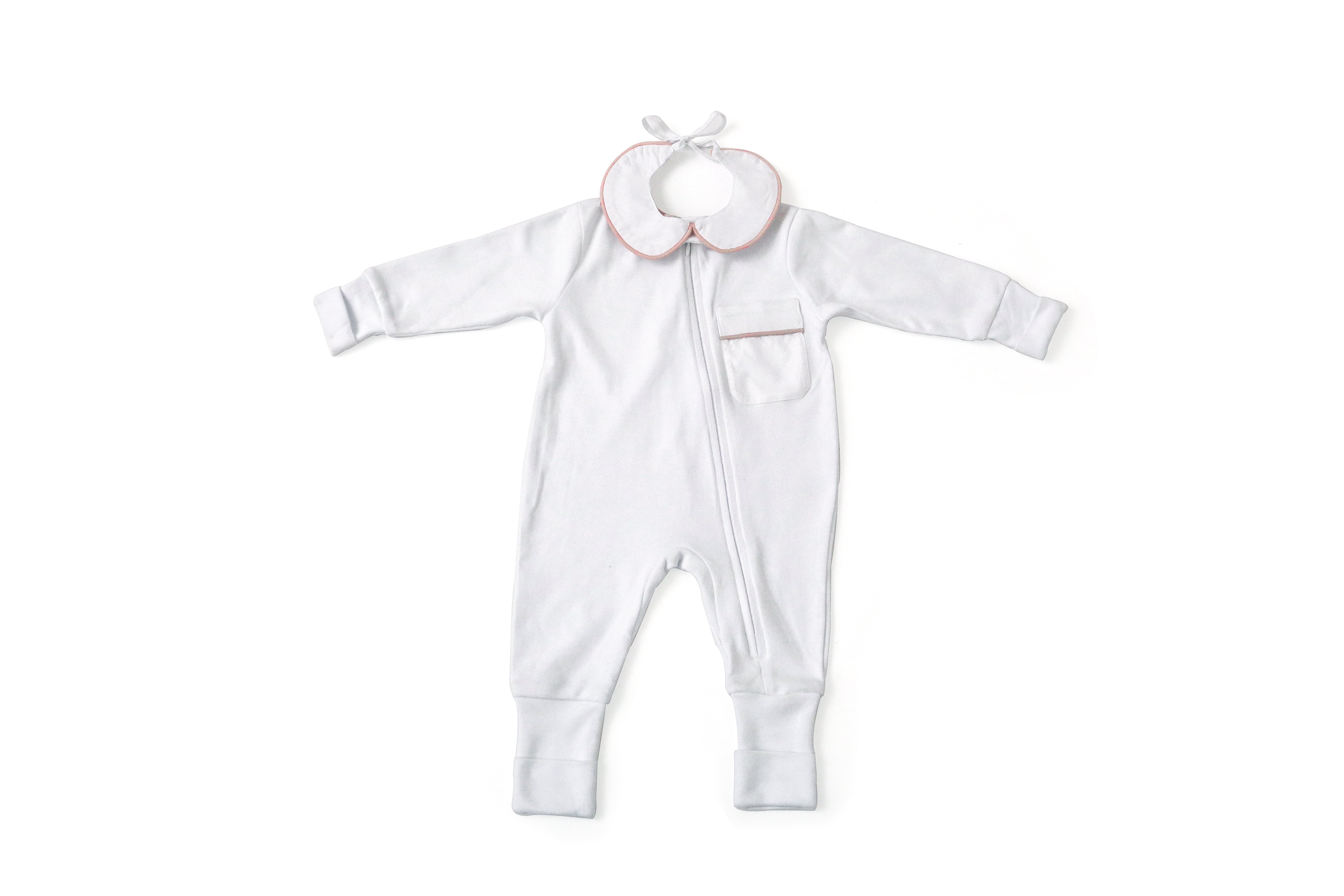 Kit Mamãe Bebê - Branco cordonê Rosa | Nina Materna by Fio a Fio