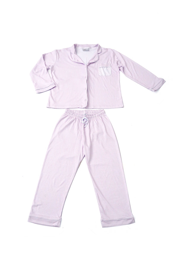 Pijama Xadrez Rosa | Nina Materna by Fio a Fio