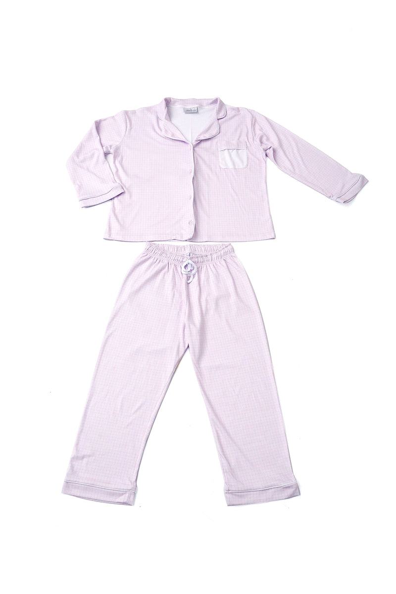 Kit Pijama Mamãe & Bebê Xadrez Rosa | Nina Materna by Fio a Fio