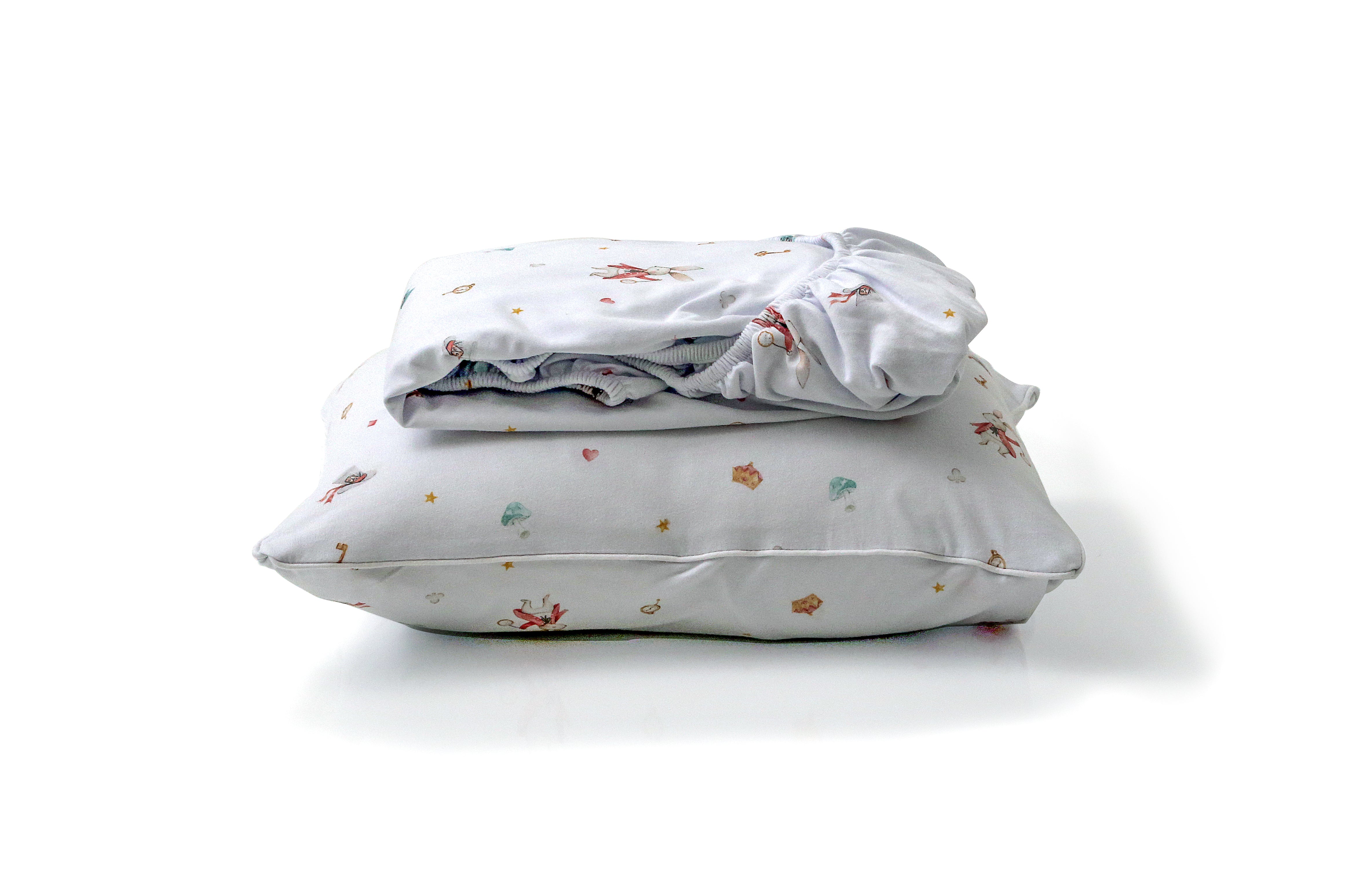 JOGO DE LENÇOL BERÇO EM MALHA - ALICE