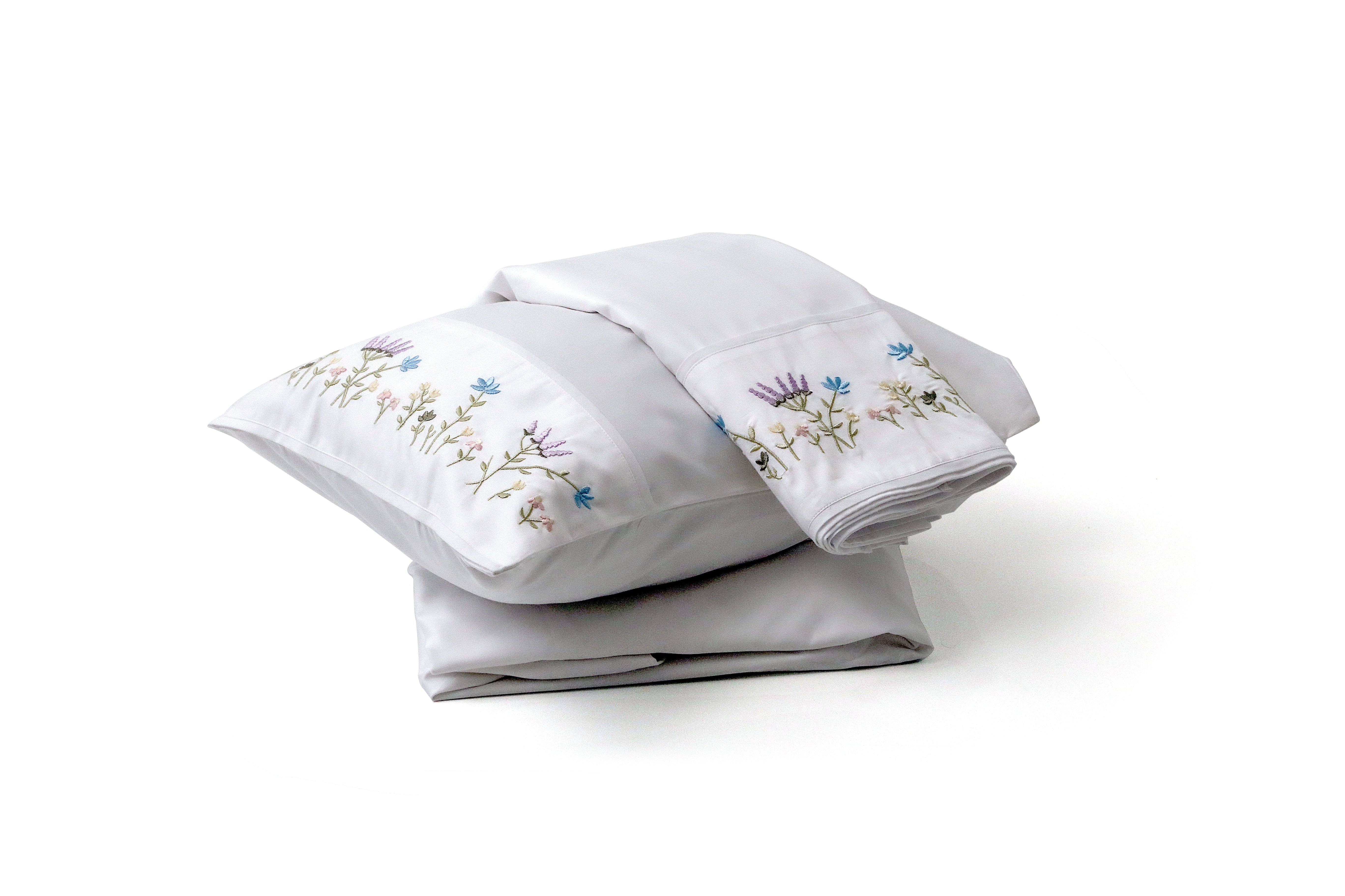 JOGO DE LENÇOL BERÇO 300 FIOS - BORDADO JARDIM