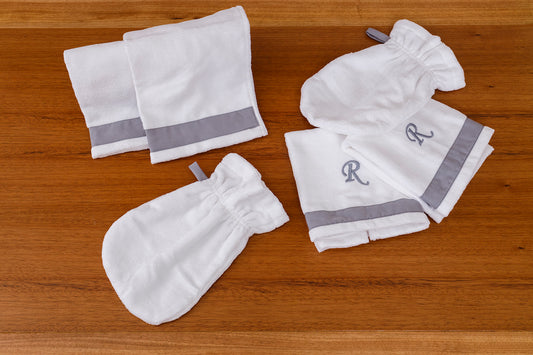 KIT BANHO RN - 2 toalhas + 1 luva