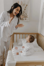 Pijama Mamãe Branco Cordonê Rosa | Nina Materna by Fio a Fio