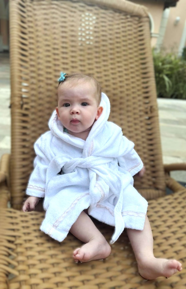 Roupão com Capuz Bordado Baby 9 a 12 meses